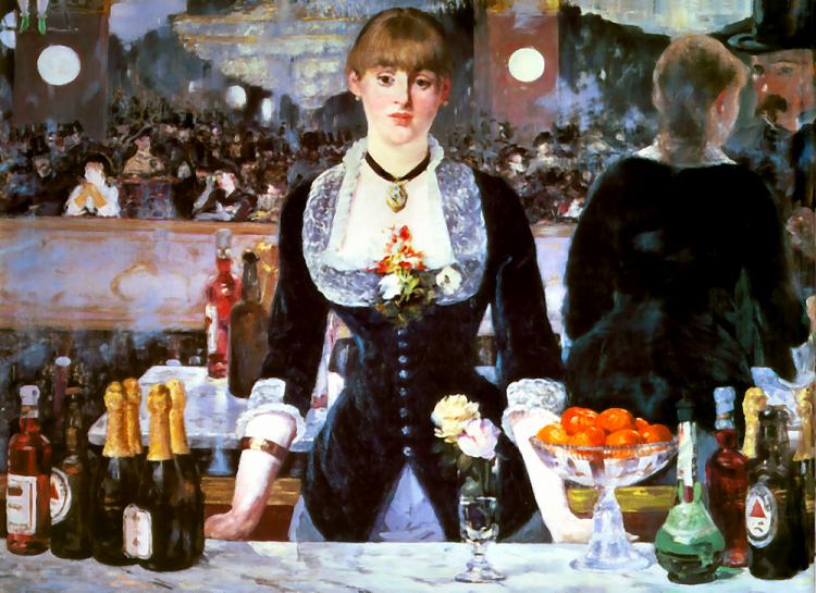 Un bar aux Folies-Bergre. Oil on canvas, 96 × 130 cm (37½ × 51 inches).