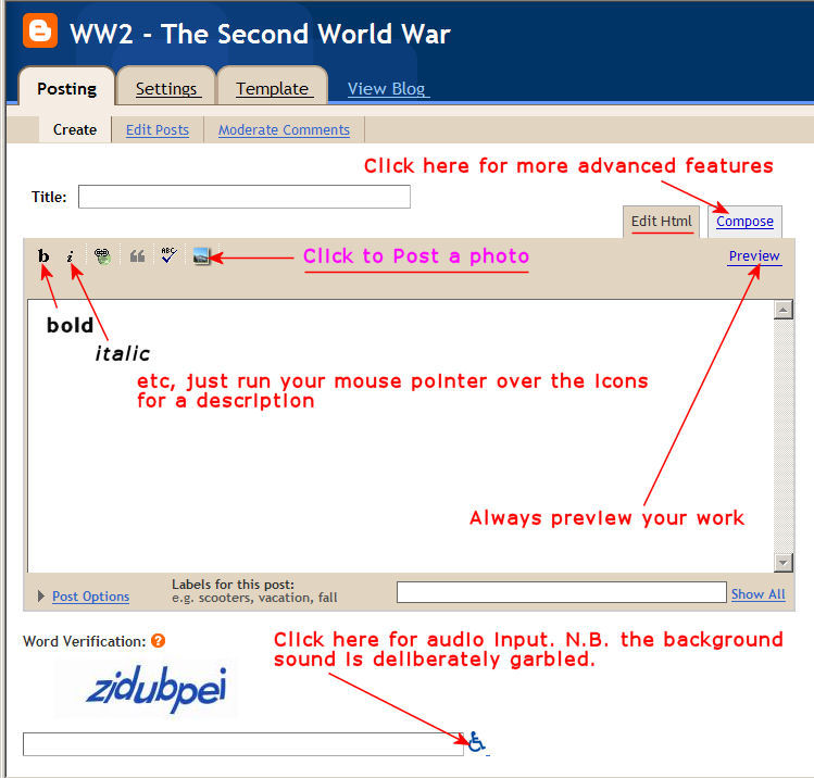 Tip: Always preview before final Posting